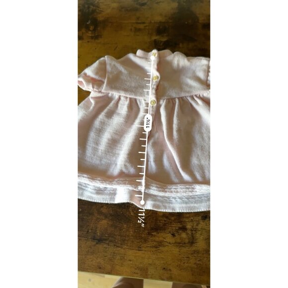 Vintage Baby Girl Doll Knit Dress With Buttons & Bow Pink - Picture 11 of 14